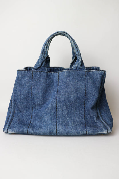 Prada Vintage Canapa Denim Tote Bag