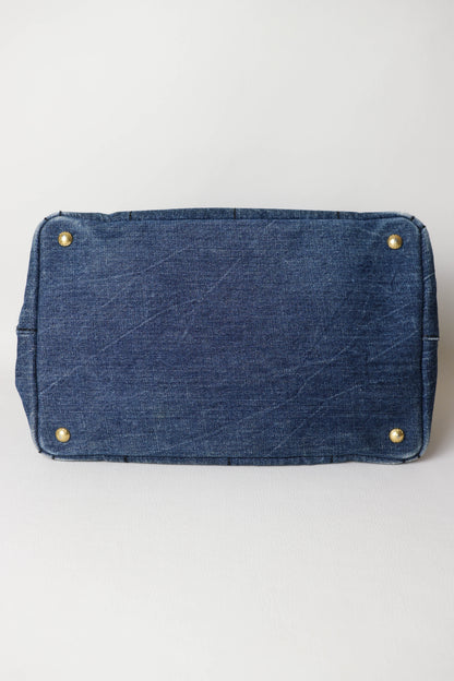 Prada Vintage Canapa Denim Tote Bag