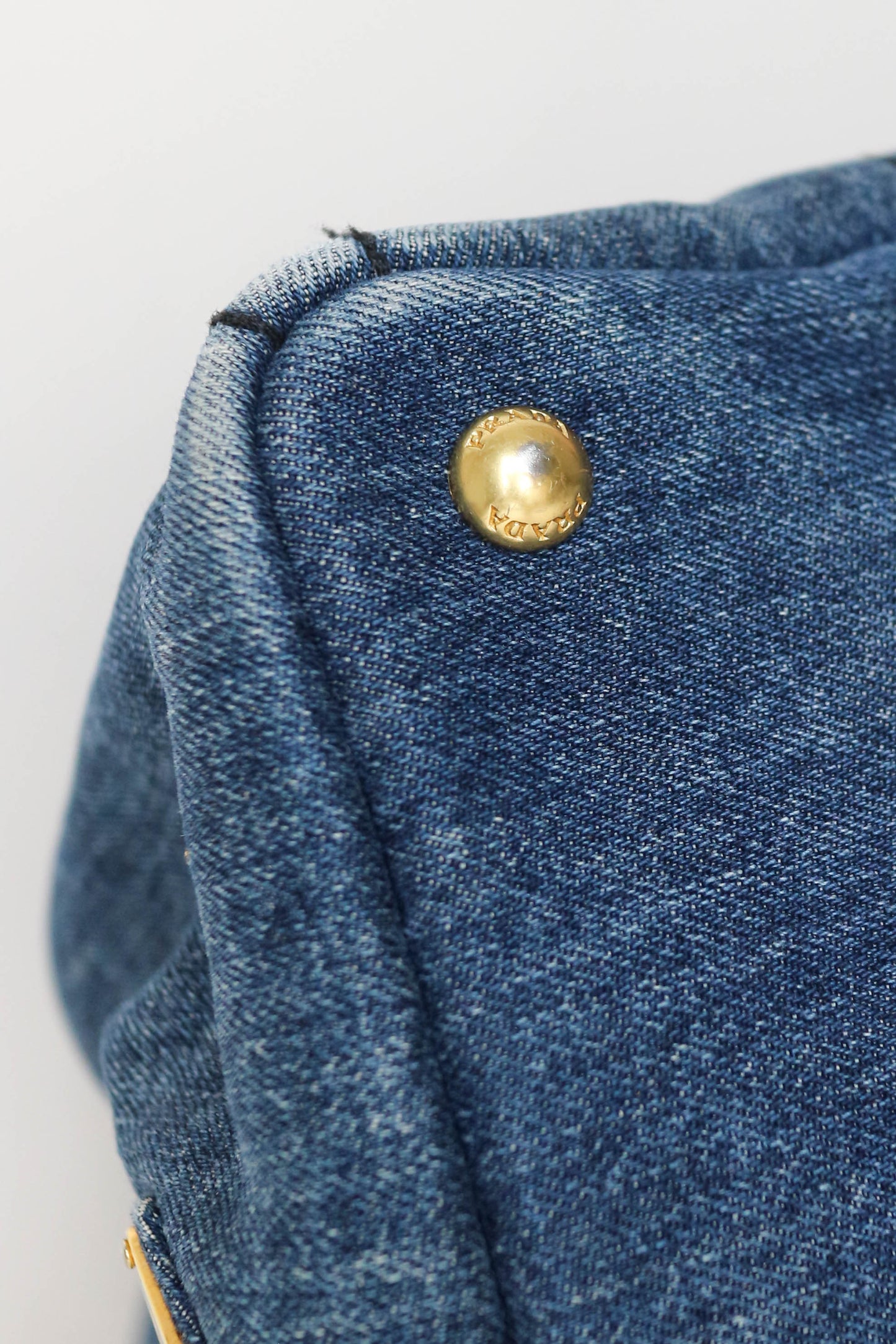 Prada Vintage Canapa Denim Tote Bag