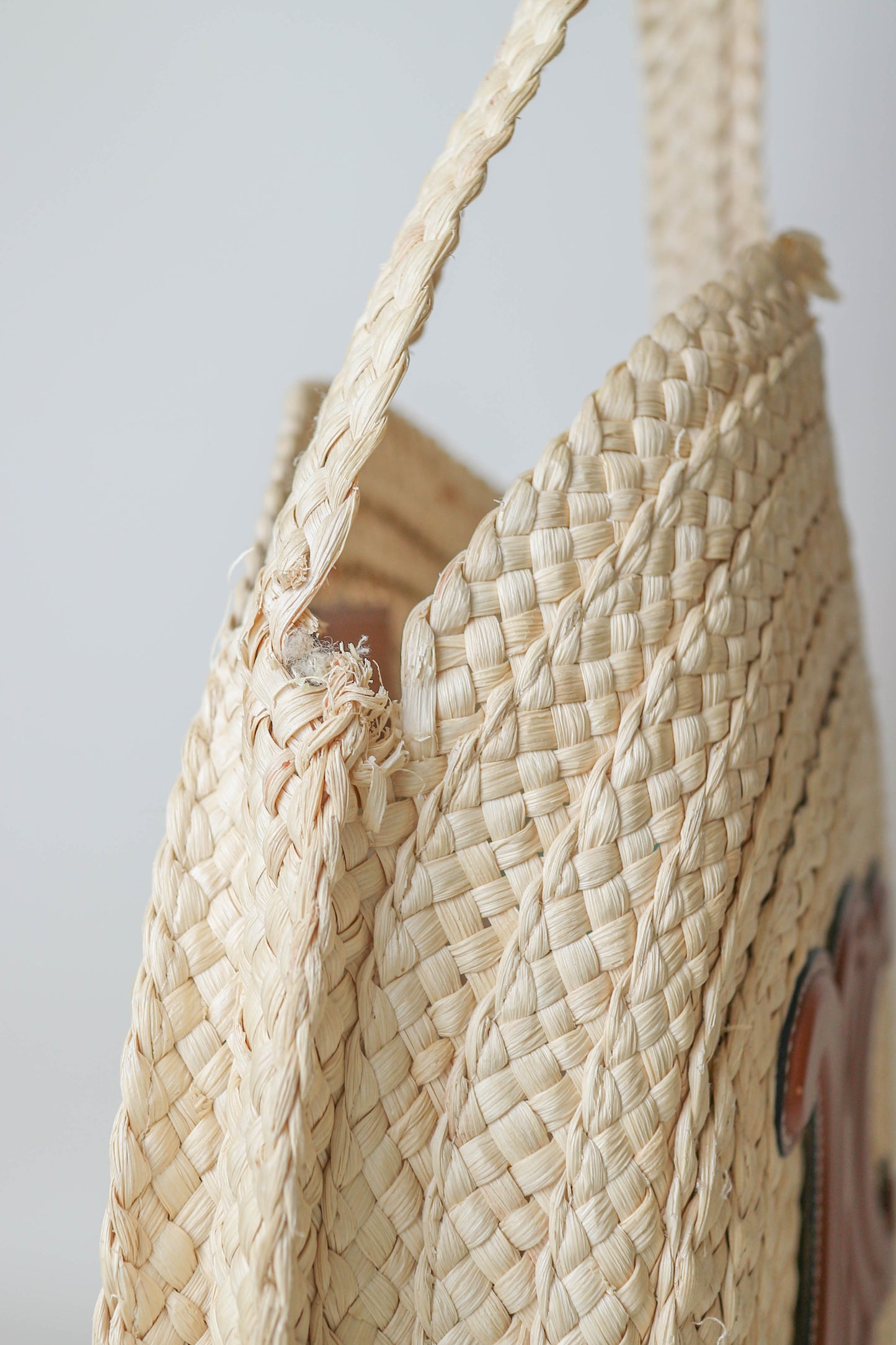 CELINE Triomphe Raffia Round Bag