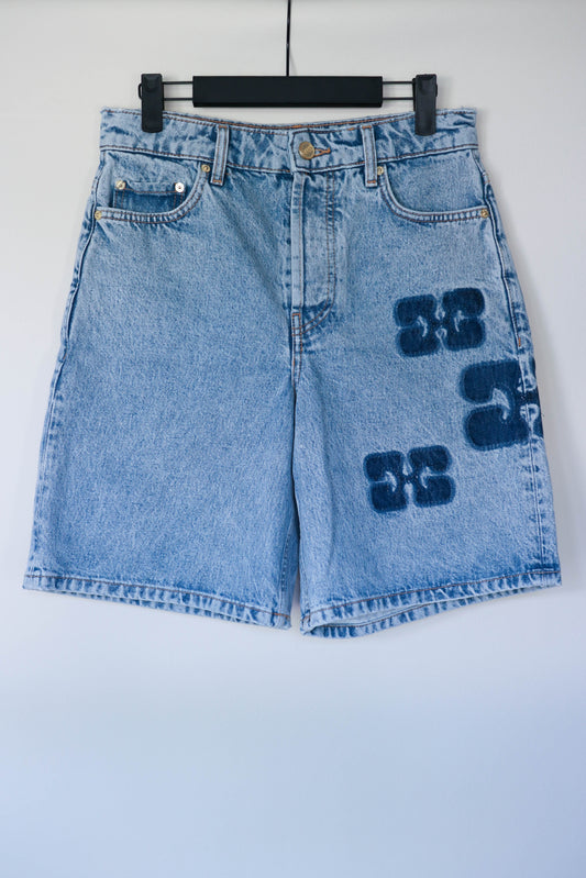 GANNI Denim Logo Shorts