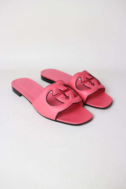 Gucci GG Leather Sandals Pink
