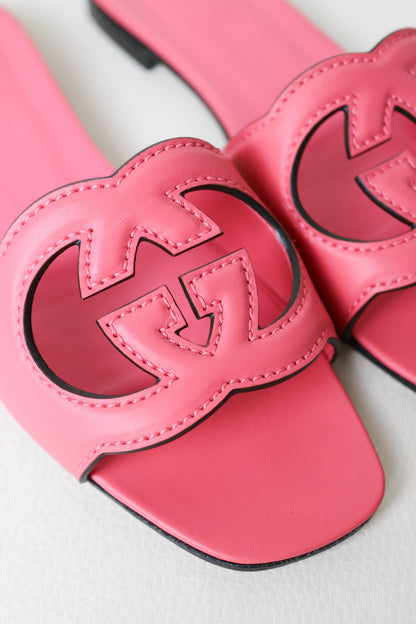 Gucci GG Leather Sandals Pink