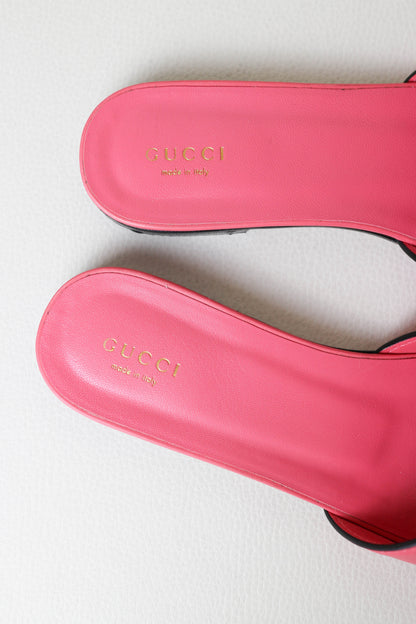 Gucci GG Leather Sandals Pink