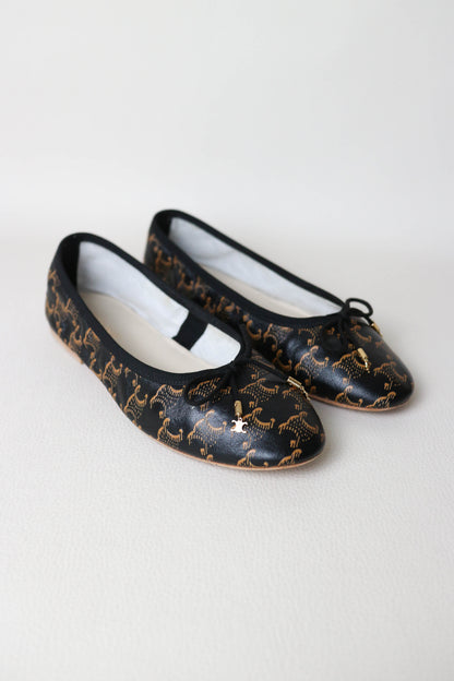 CELINE Triomphe Leather Ballerina’s
