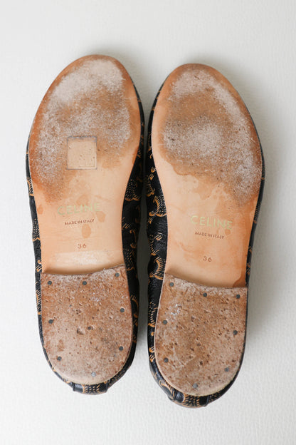 CELINE Triomphe Leather Ballerina’s