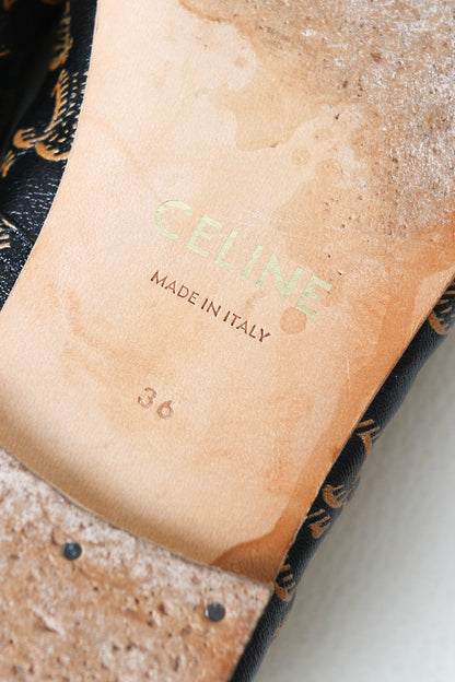 CELINE Triomphe Leather Ballerina’s