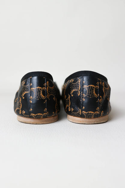 CELINE Triomphe Leather Ballerina’s