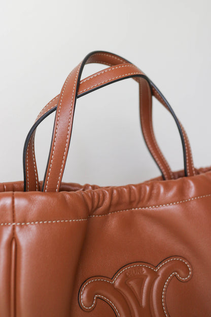 CELINE Triomphe Drawstring Tote Bag Brown