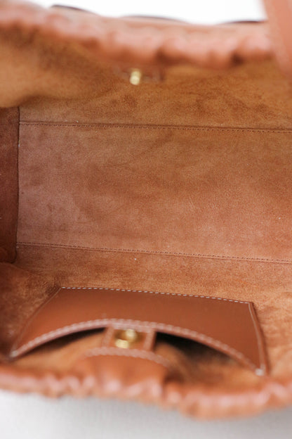 CELINE Triomphe Drawstring Tote Bag Brown