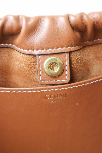 CELINE Triomphe Drawstring Tote Bag Brown