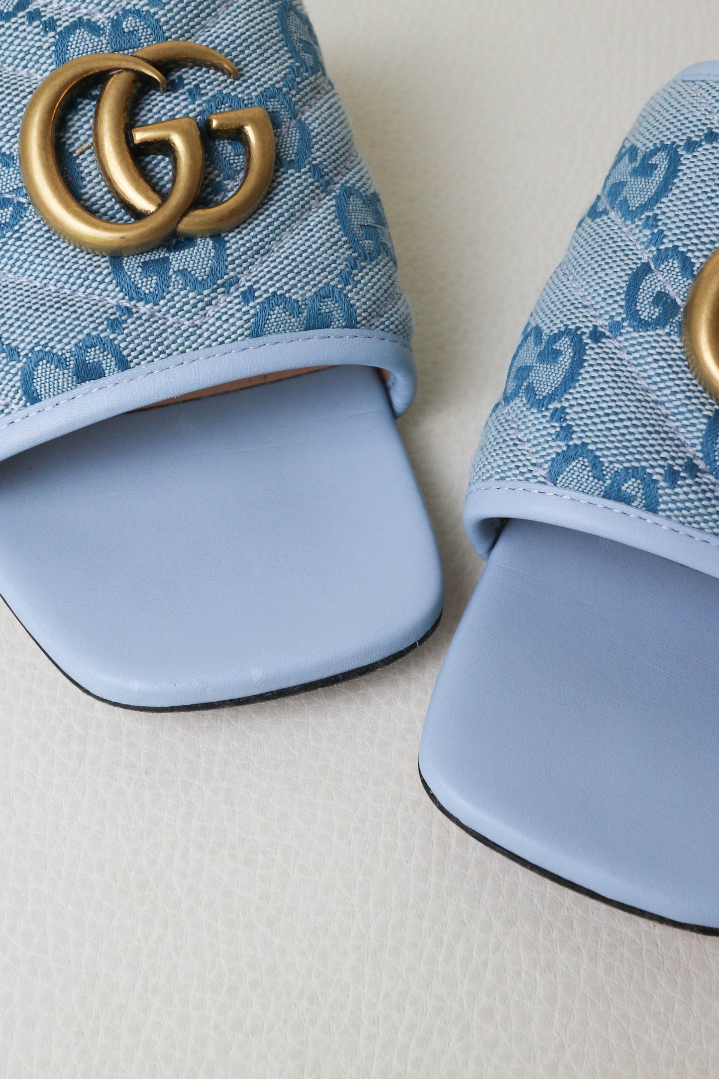 Gucci Marmont Monogram Canvas Sandals Blue