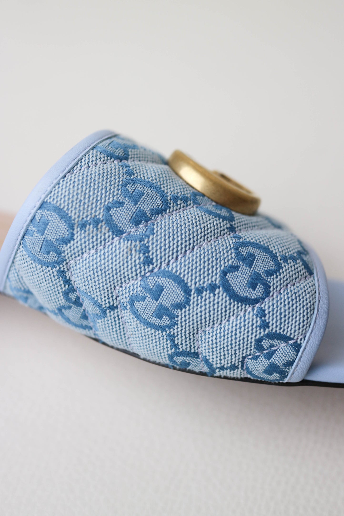 Gucci Marmont Monogram Canvas Sandals Blue