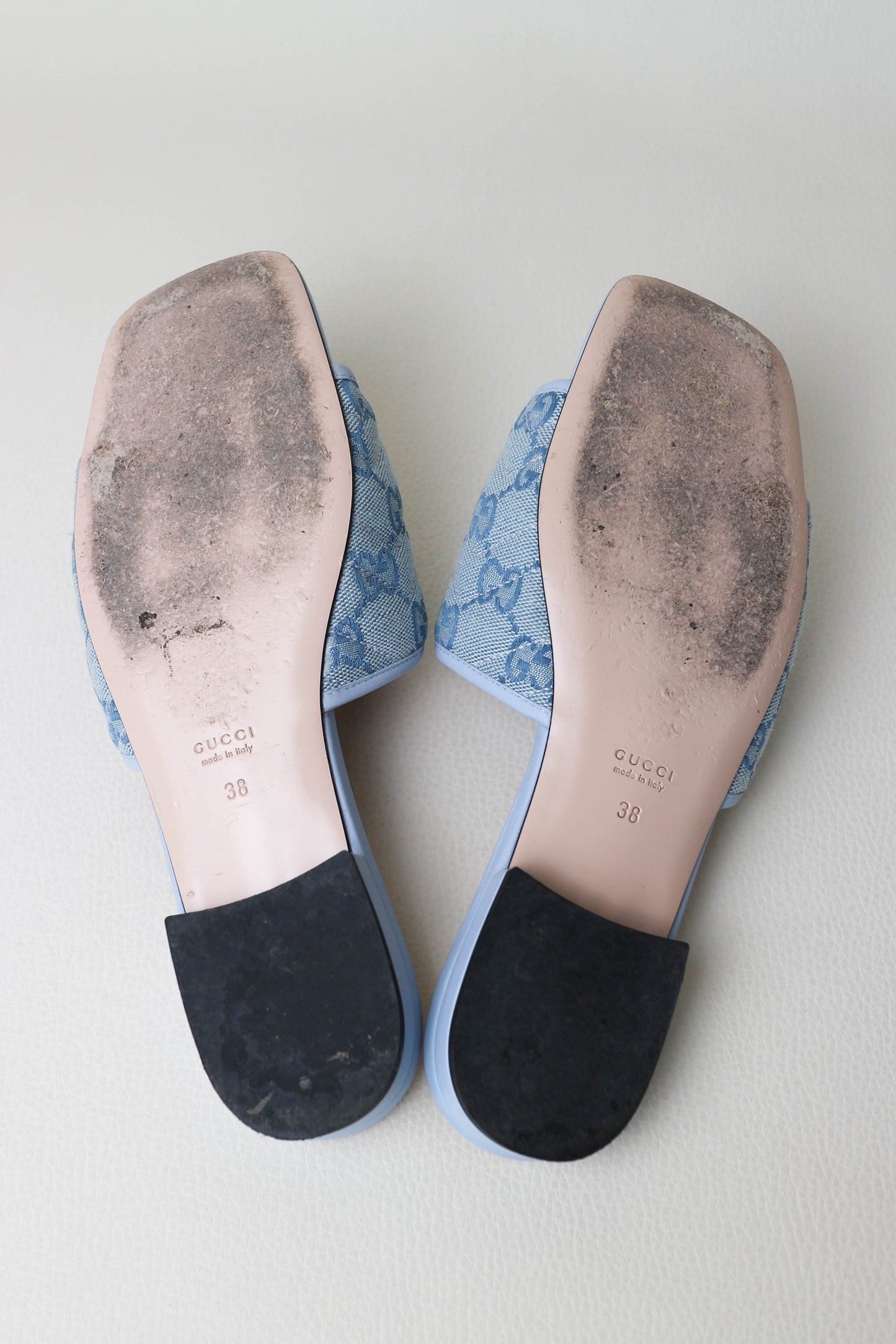 Gucci Marmont Monogram Canvas Sandals Blue