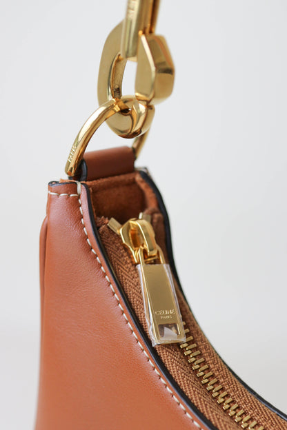 CELINE Logo Ava Shoulder Bag Brown