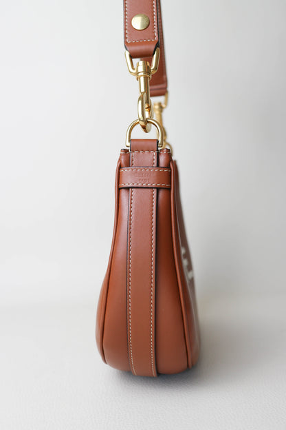 CELINE Logo Ava Shoulder Bag Brown
