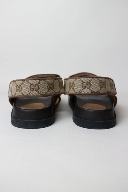 Gucci Monogram Canvas Sandals Brown