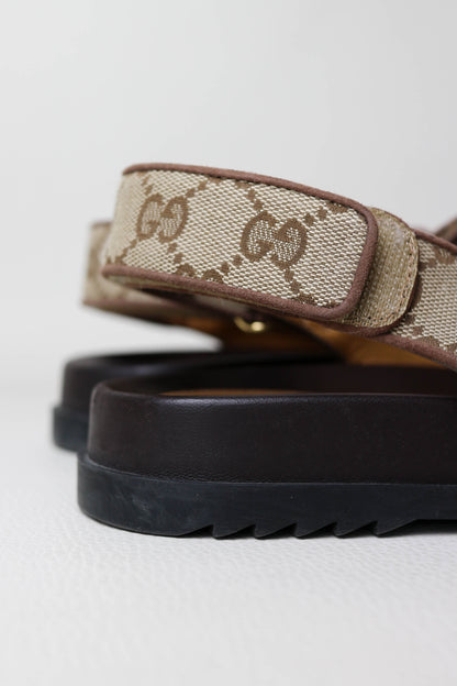 Gucci Monogram Canvas Sandals Brown