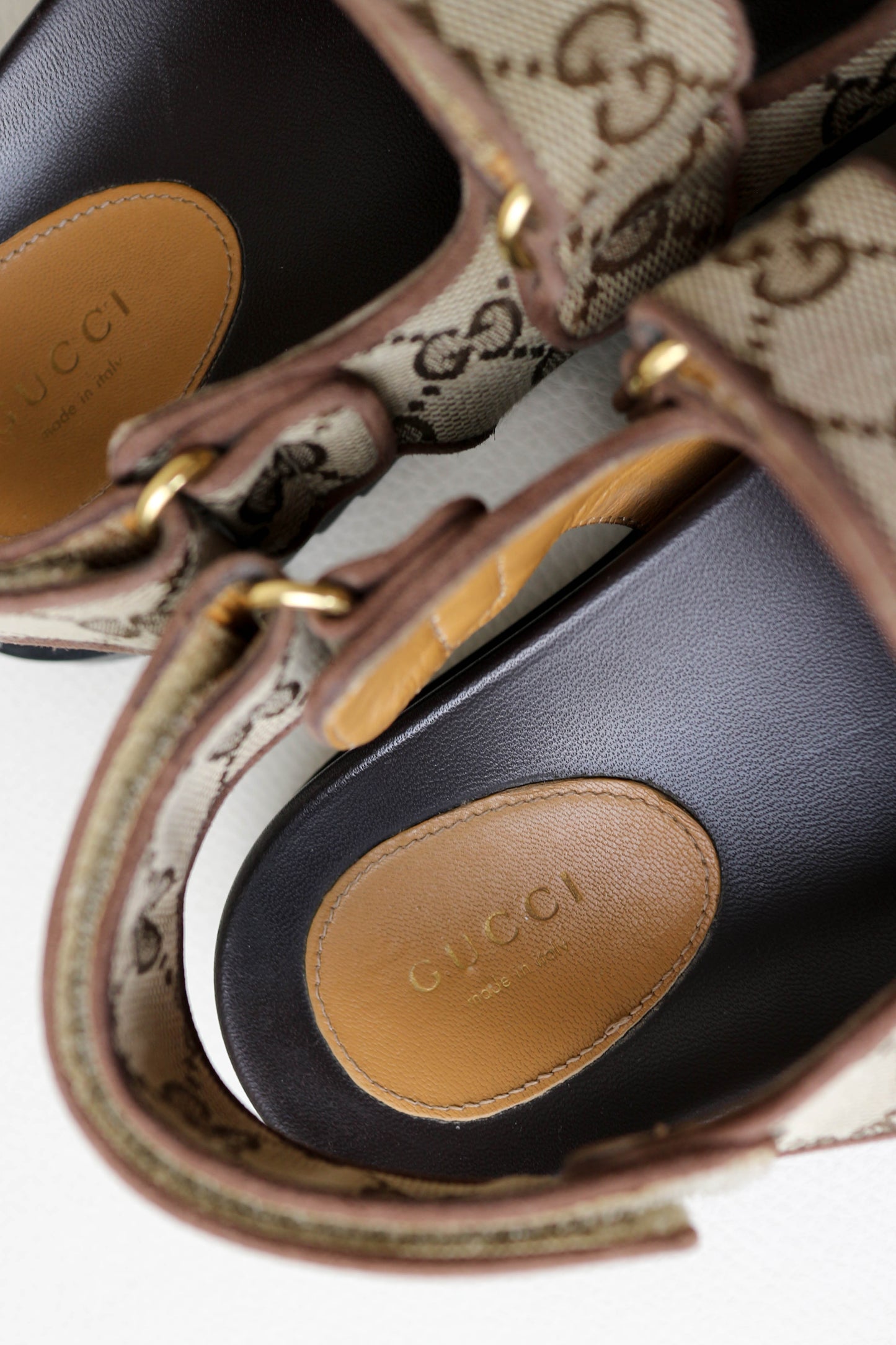 Gucci Monogram Canvas Sandals Brown
