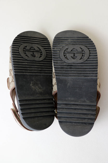 Gucci Monogram Canvas Sandals Brown