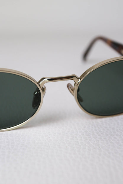 Prada Logo Oval Sunglasses Gold