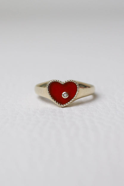 Yvonne Léon Mini Heart Coeur Ring Red