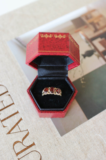 Vintage Garnet Heart Ring
