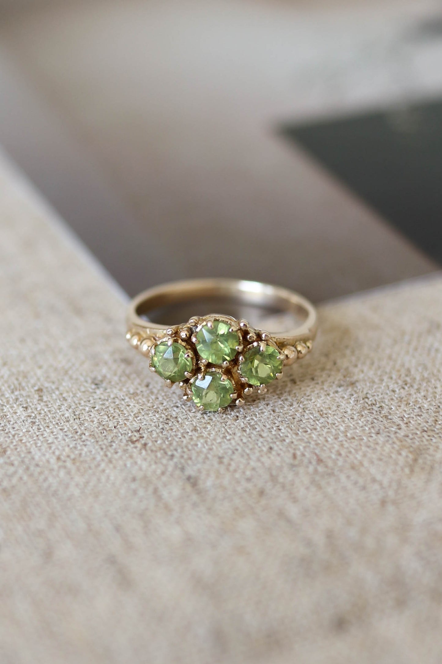 Vintage Peridot Cluster Ring
