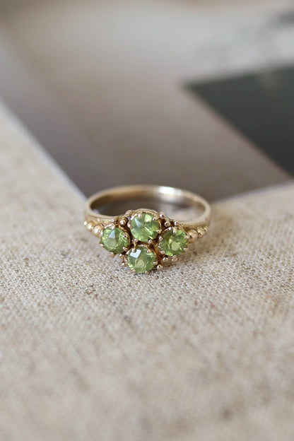 Vintage Peridot Cluster Ring