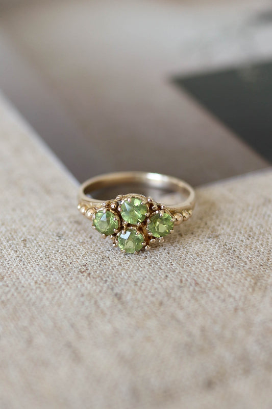 Vintage Peridot Cluster Ring