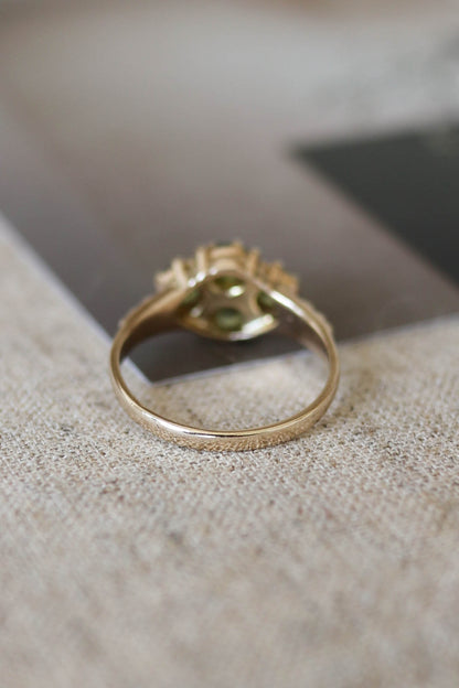 Vintage Peridot Cluster Ring