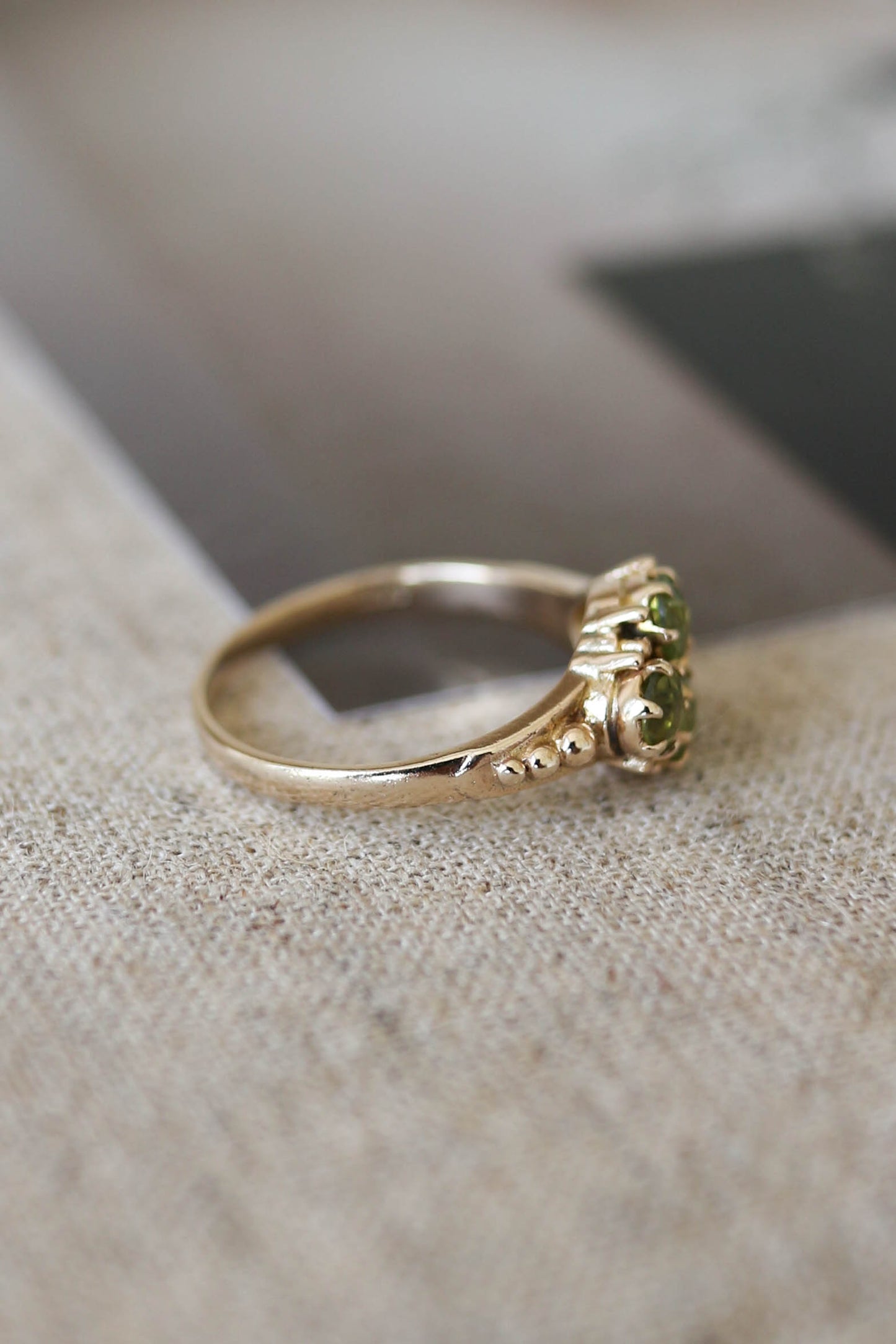 Vintage Peridot Cluster Ring