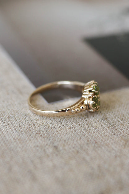 Vintage Peridot Cluster Ring