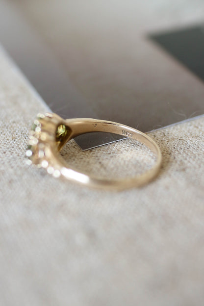 Vintage Peridot Cluster Ring