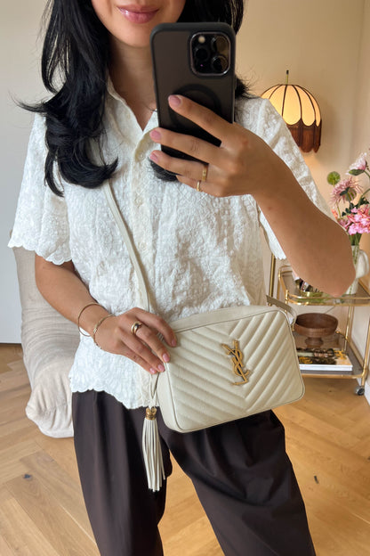 Saint Laurent Loulou Camera Bag White