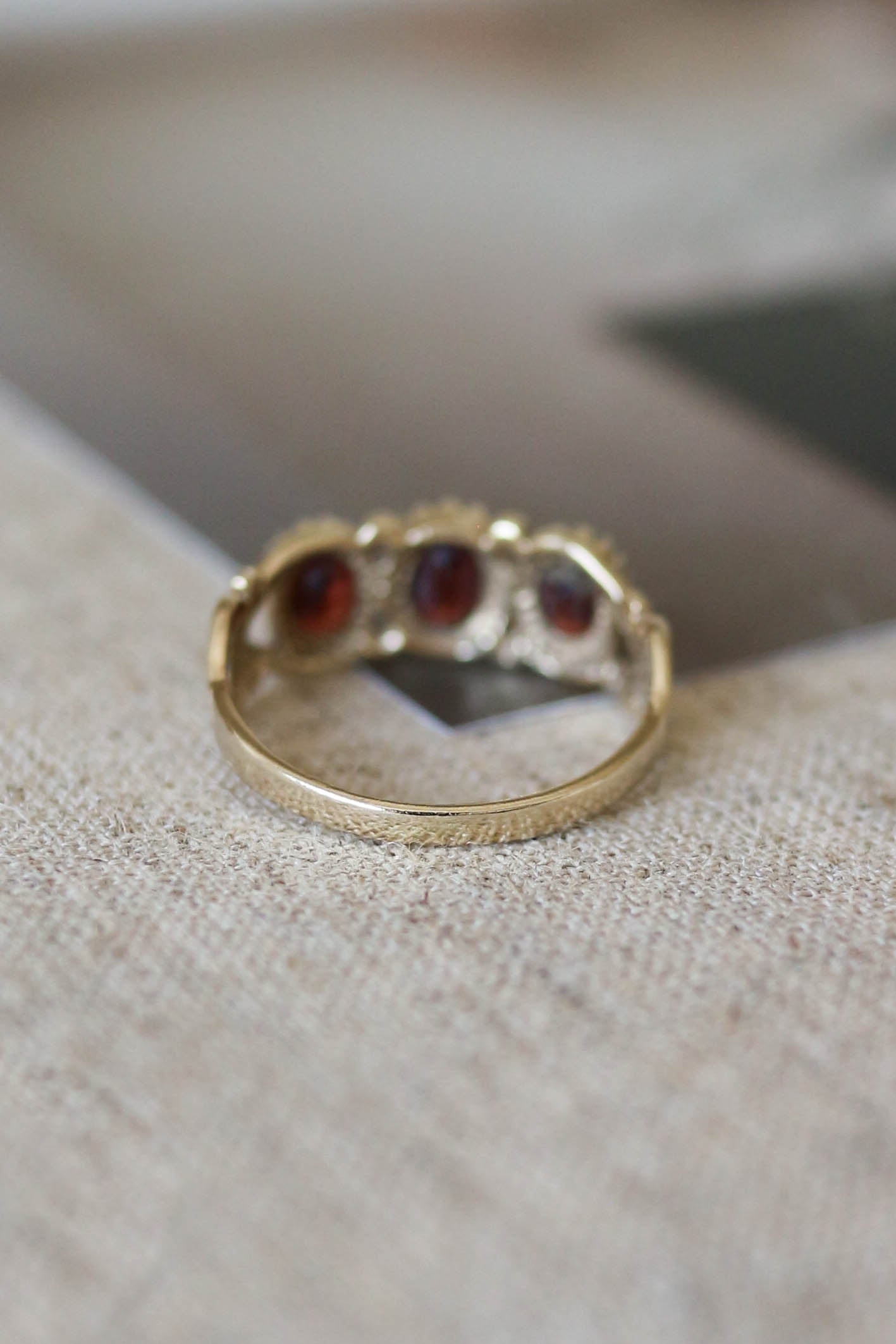 Vintage Garnet Heart Ring