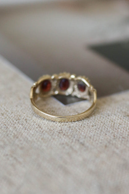 Vintage Garnet Heart Ring
