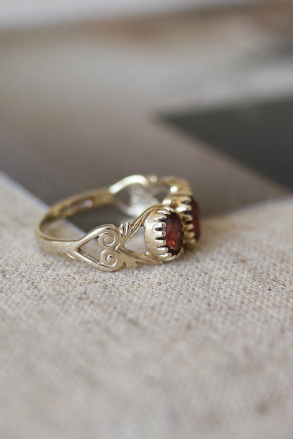 Vintage Garnet Heart Ring
