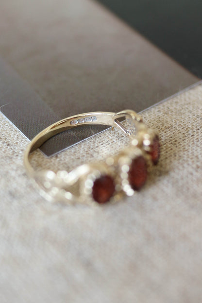 Vintage Garnet Heart Ring
