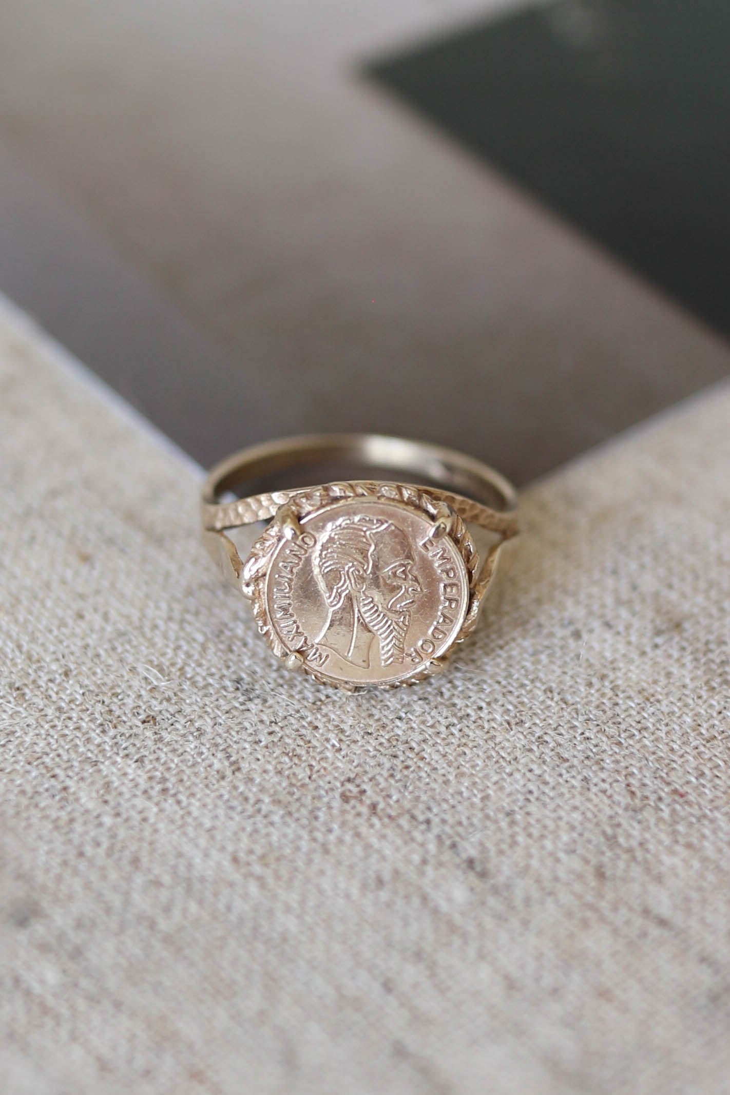 Vintage Maximiliano Coin Pinky Ring