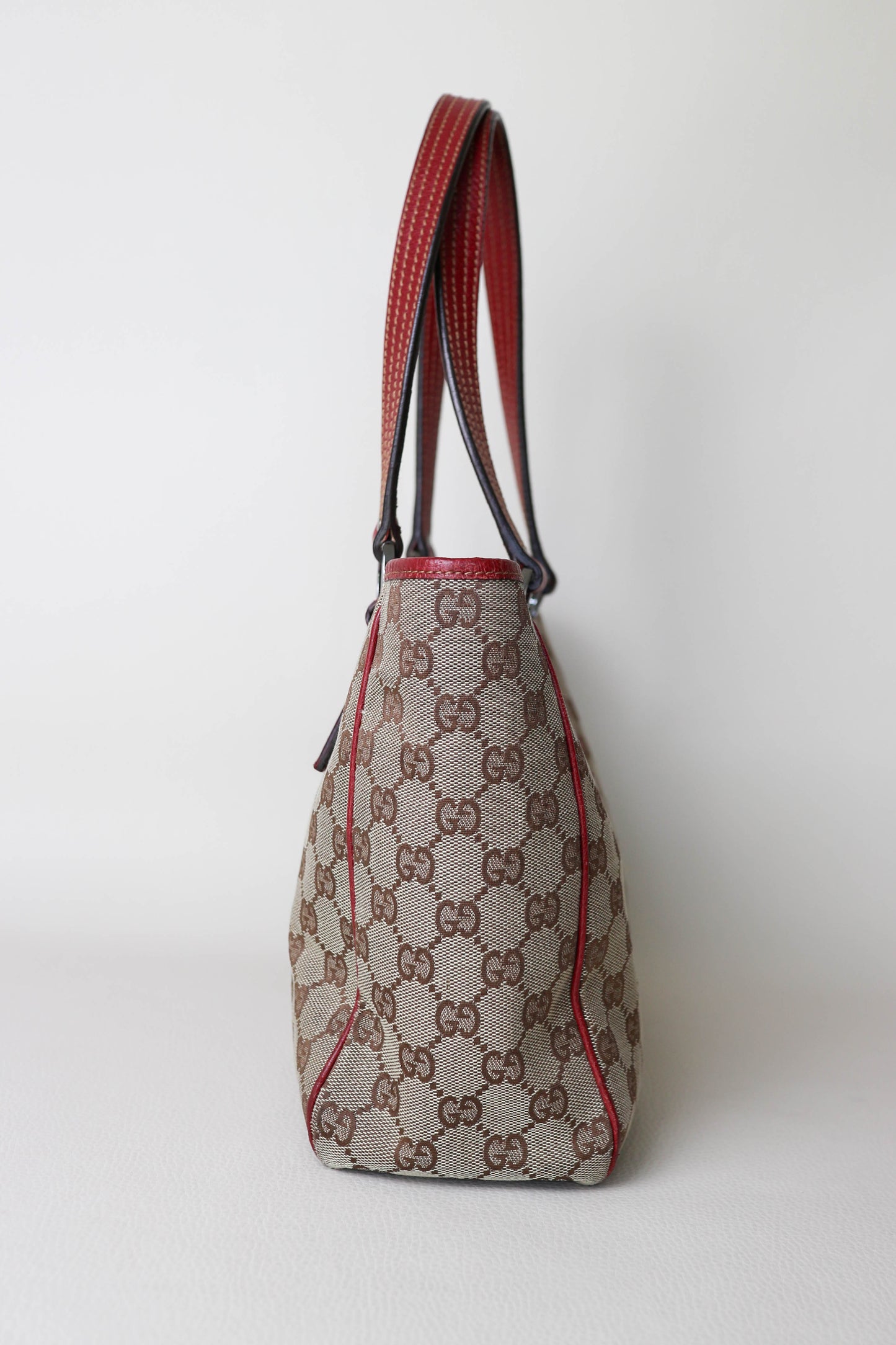 Gucci Vintage Canvas Tote Bag Red