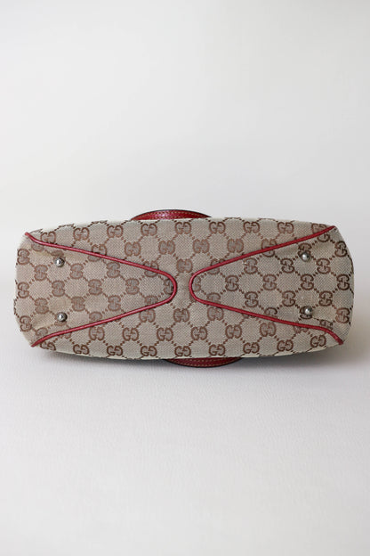 Gucci Vintage Canvas Tote Bag Red
