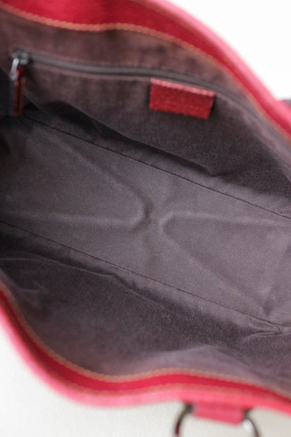 Gucci Vintage Canvas Tote Bag Red