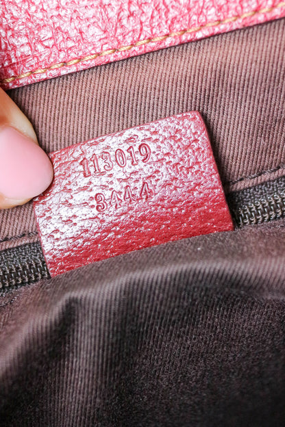 Gucci Vintage Canvas Tote Bag Red