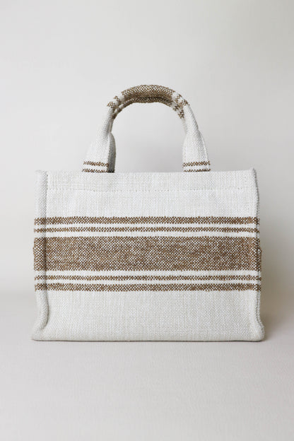 CELINE Logo Canvas Tote Bag Small Beige