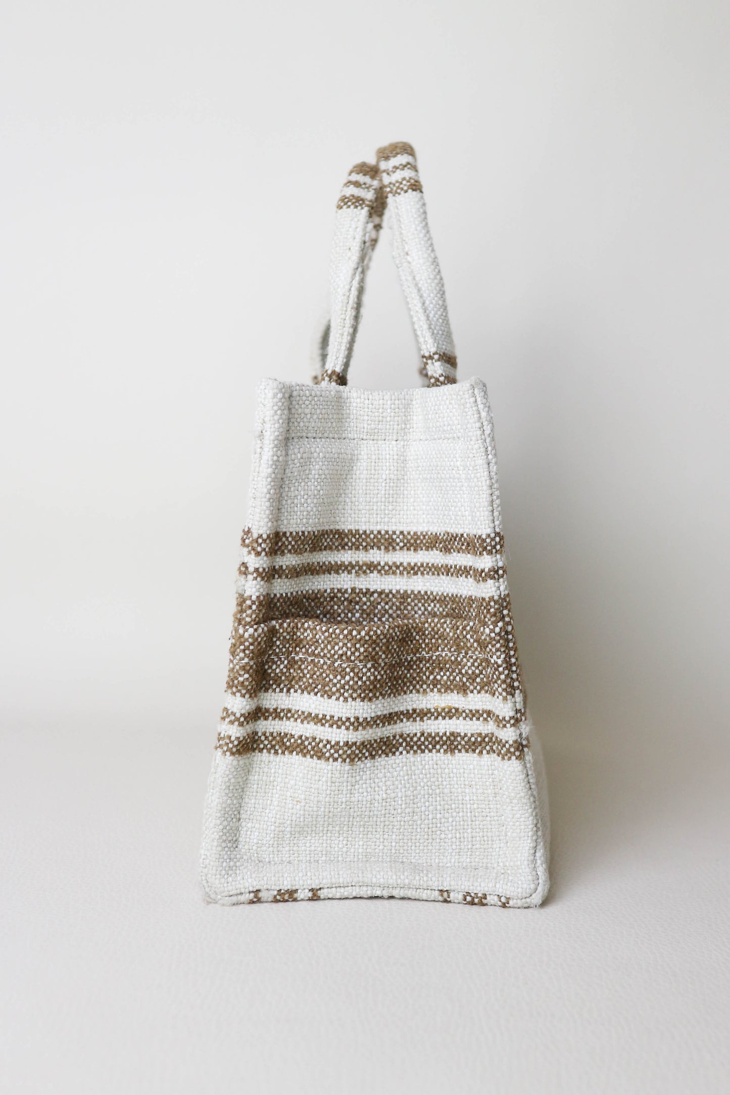 CELINE Logo Canvas Tote Bag Small Beige
