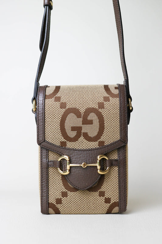 Gucci Vertical Horsebit Mini Bag Brown