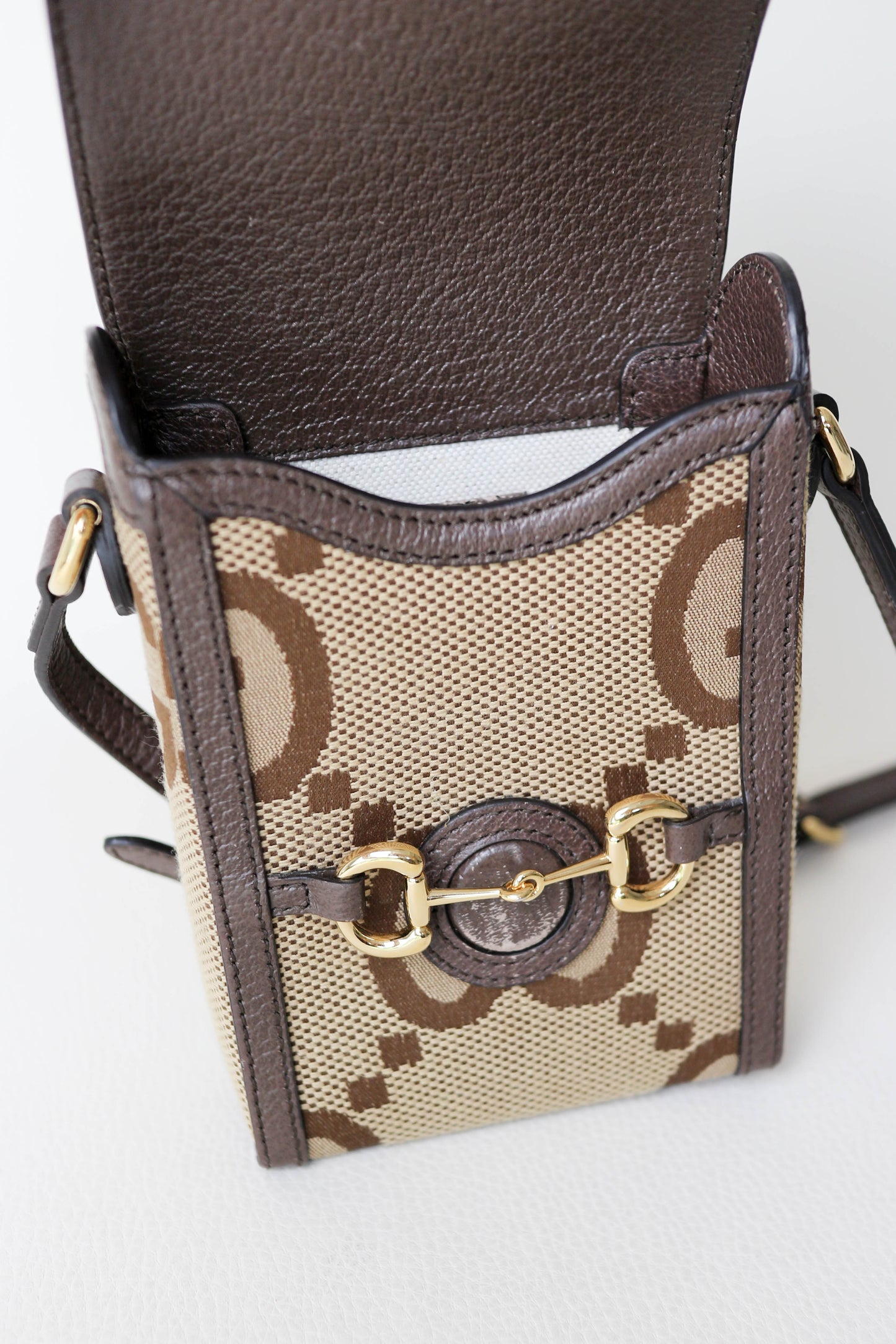 Gucci Vertical Horsebit Mini Bag Brown