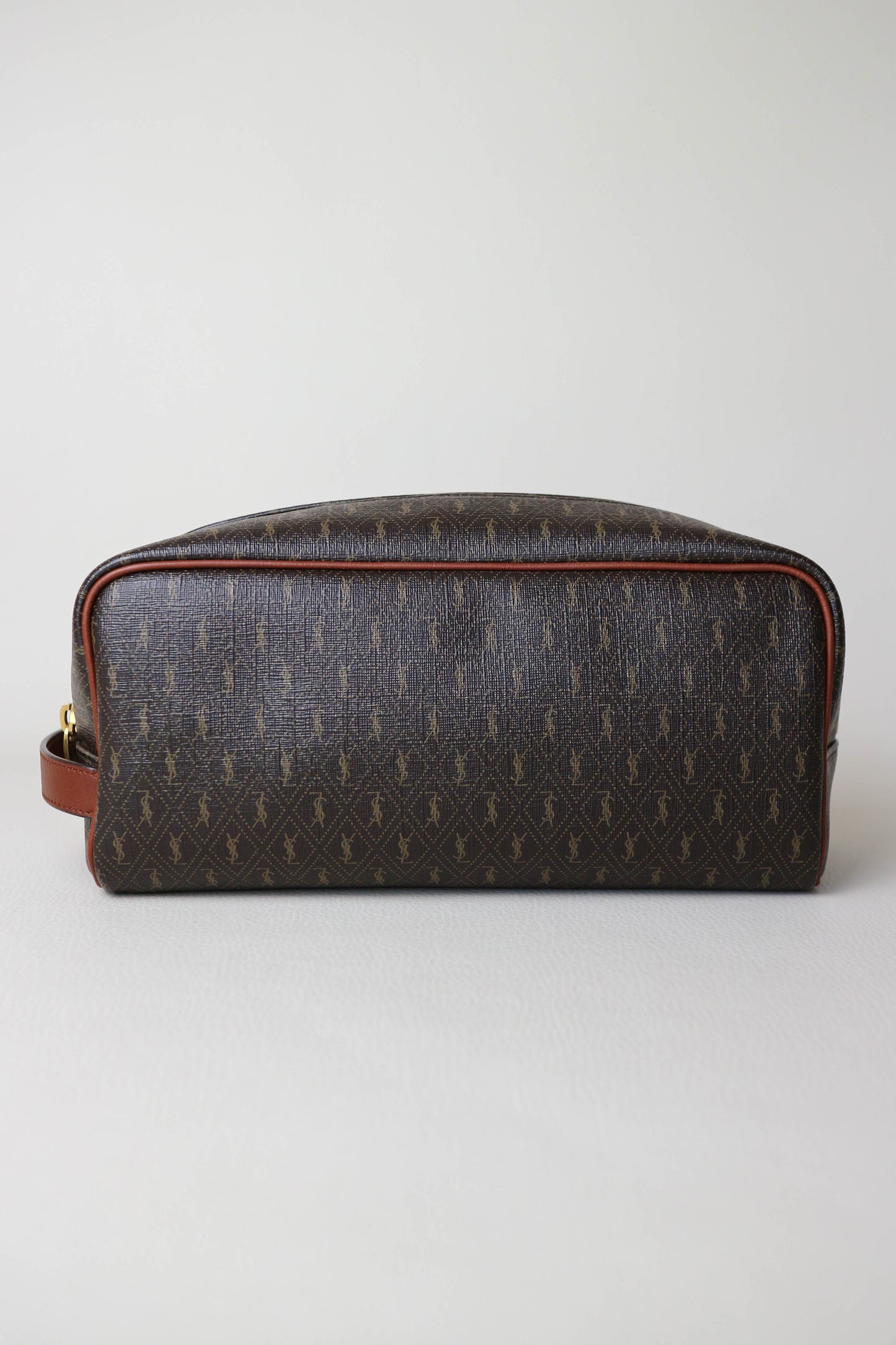 Saint Laurent Monogram Toiletry Pouch Brown
