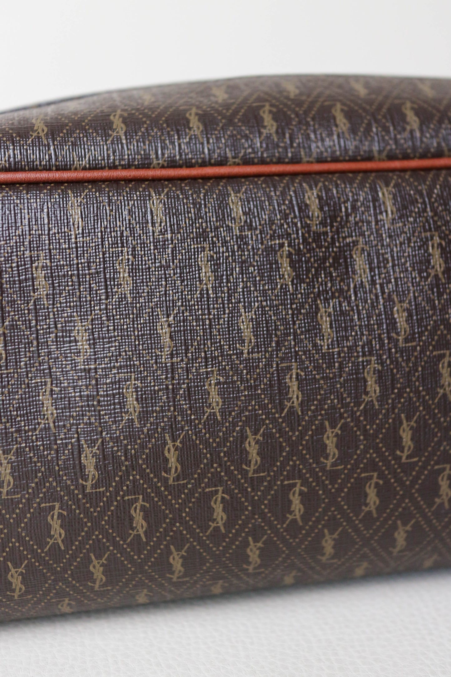 Saint Laurent Monogram Toiletry Pouch Brown